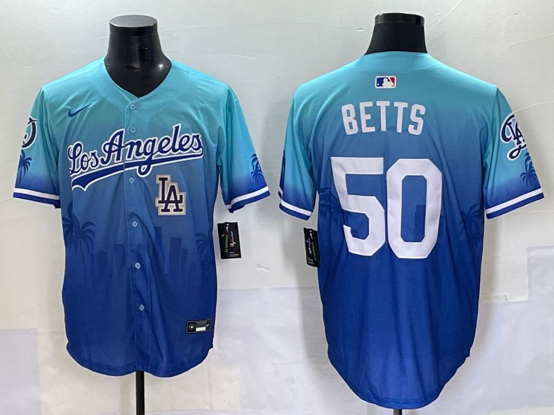 Men 2025 Los Angeles Dodgers #50 Betts Blue Nike MLB Jersey Daoqite style 8->los angeles dodgers->MLB Jersey